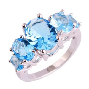 Dazzling Blue Topaz Silver Ring