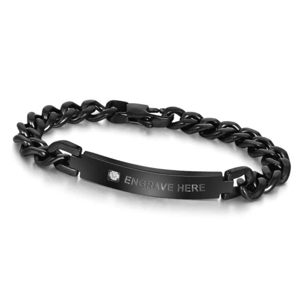 Personalised Engraved Fashion Titanium Steel Bracelet For Men