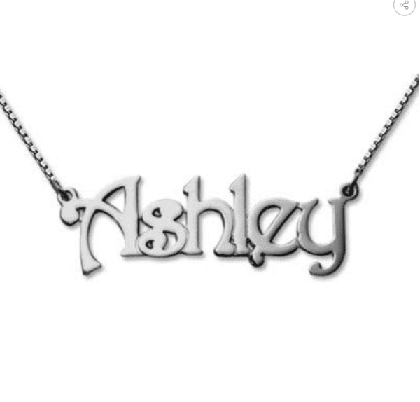 Sterling Silver Name Necklace with Box Chain