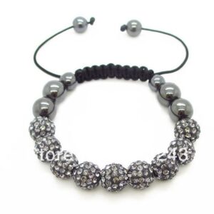 Charcoal Shamballa Bracelet