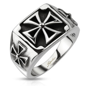 Triple Iron Cross Cast Ring Stainless Steel