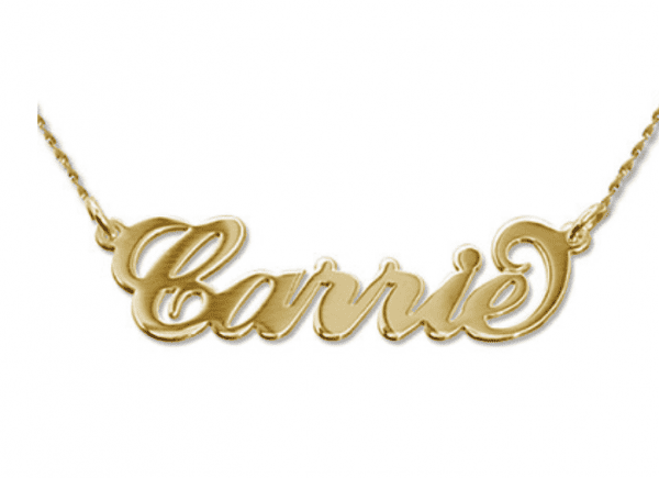 Personalised 14k Solid Gold Carrie Name Necklace