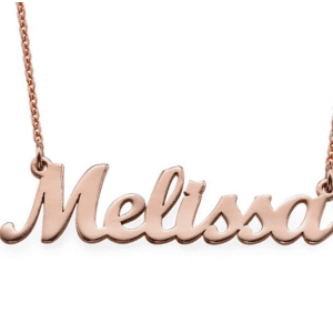 24k Rose Gold Plated Script Name Necklace