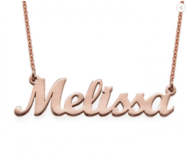 24k Rose Gold Plated Script Name Necklace