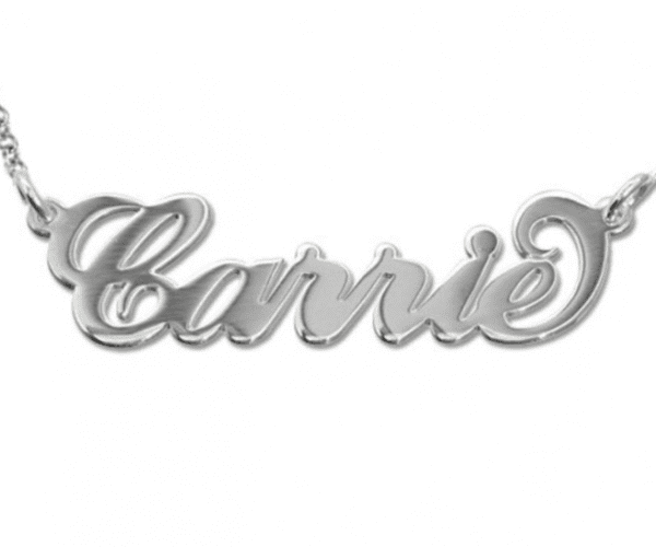 Sterling Silver "Carrie" Style Name Necklace