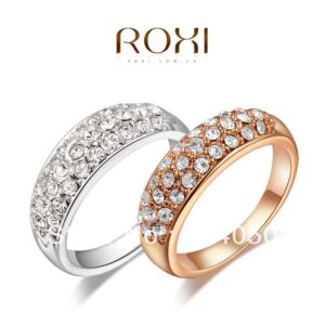 Platinum Plated or Gold Plated Clear Crystal Ring