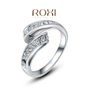 Platinum Plated Clear Crystal Ring