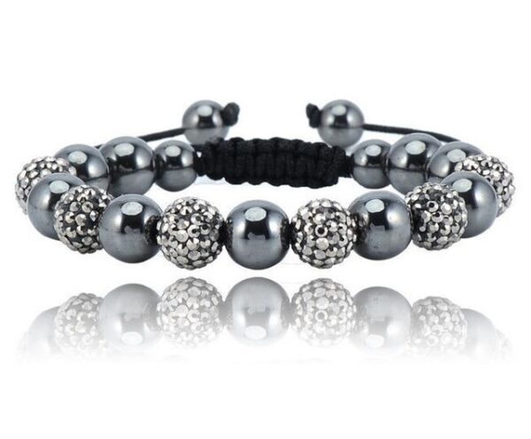 Black & Silver Shamballa Bracelet