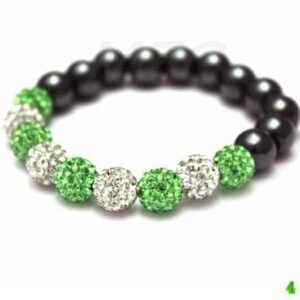 Green & White Shamballa Bracelet
