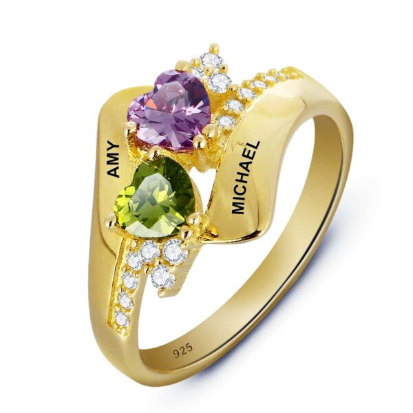 24K Gold Plated Birthstone Ring