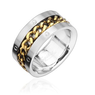 Gold Spinning Chain Centre Ring