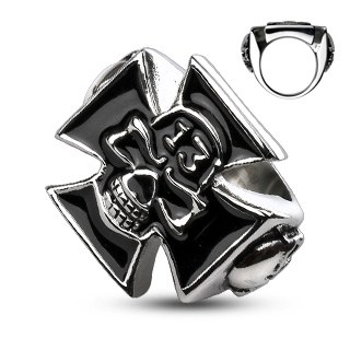 316L Stainless Steel Lucky 13 Skull Ring