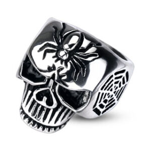 Spider Web Skull Cast Ring