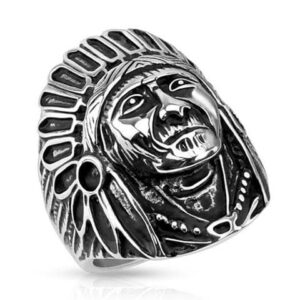 Apache Indian Chief Wide Cast Shield Ring