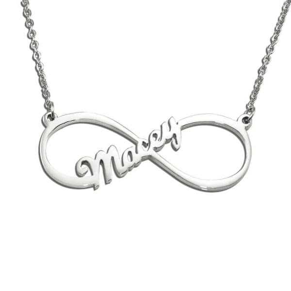 Single Infinity Name Necklace - Solid Silver