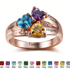 Rose Gold Plated Personalised Birthstone Ring