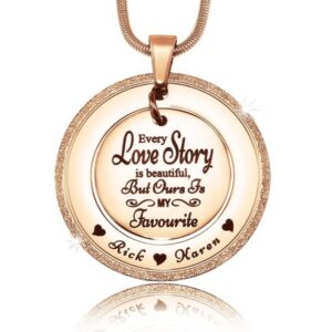 Sparkling Love Story Necklace - Rose Gold