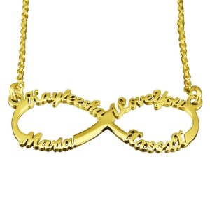 Belle Fever Classic Infinity Name Necklace - Gold