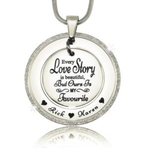 Sparkling Love Story Necklace - Silver