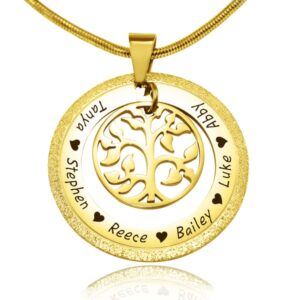 Sparkling My Family Tree Necklace - Gold