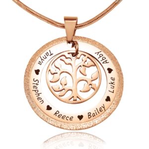Sparkling My Family Tree Necklace - Rose Gold