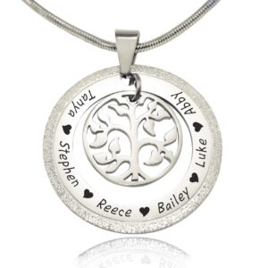 Sparkling My Family Tree Necklace - Silver