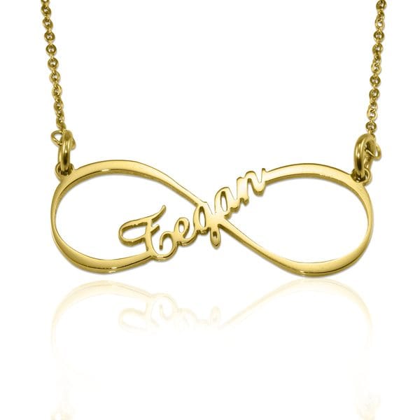 Single Infinity Name Necklace - Monel Infused Gold