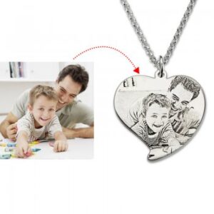 Personalised Heart Photo Necklace In Sterling Silver