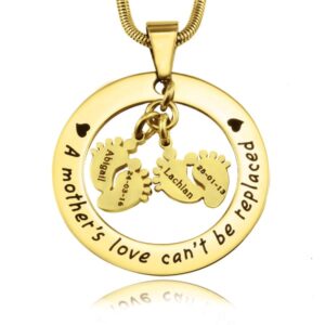Cant Be Replaced Necklace - Double Feet 12mm - Gold