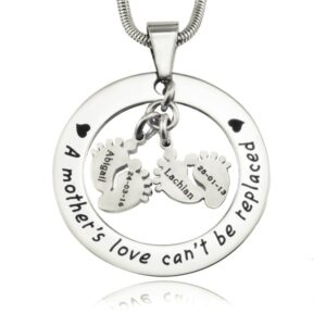 Cant Be Replaced Necklace - Double Feet 12mm - Silver