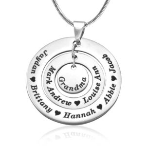 Circles of Loved Ones Tree Personalised Necklace - Silver