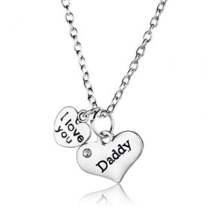 I Love You Daddy Diamante Necklace