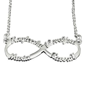 Belle Fever Classic Infinity Name Necklace - Silver