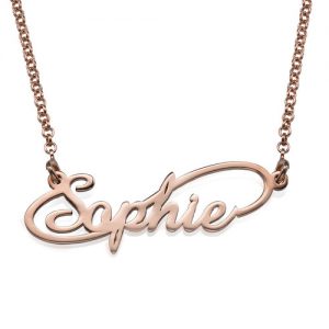 Infinity Style Name Necklace with Rose Gold Plating