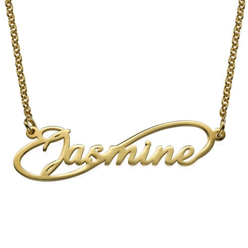 Infinity Style Name Necklace with 24kt Gold Plating