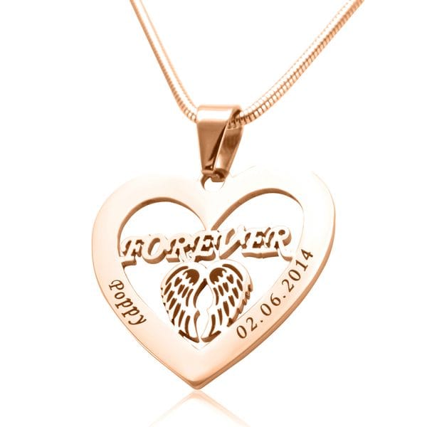 Angel in My Heart Necklace - Rose Gold