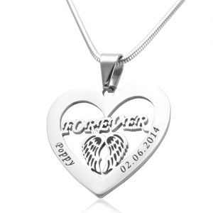 Angel in My Heart Necklace - Silver