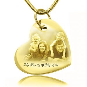 In My Heart Photo Necklace - Gold