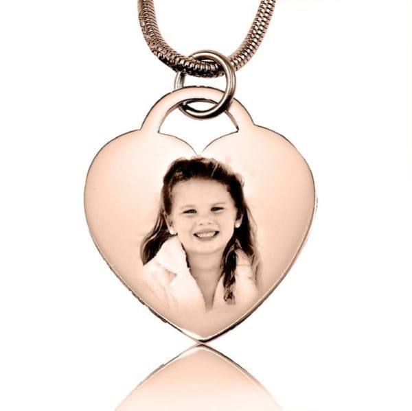 Forever in My Heart Photo Necklace - Rose Gold
