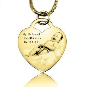 Forever in My Heart Photo Necklace - Gold