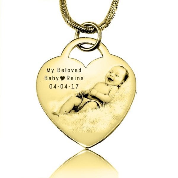 Forever in My Heart Photo Necklace - Gold