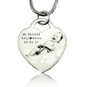 Forever in My Heart Photo Necklace - Silver