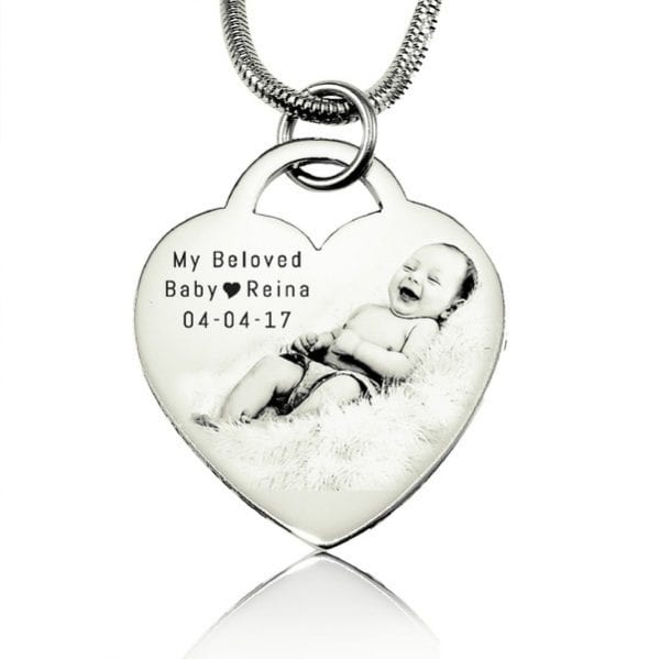 Forever in My Heart Photo Necklace - Silver