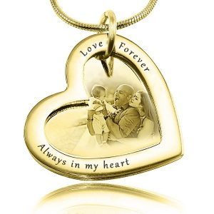 Love Forever Photo Necklace - Gold