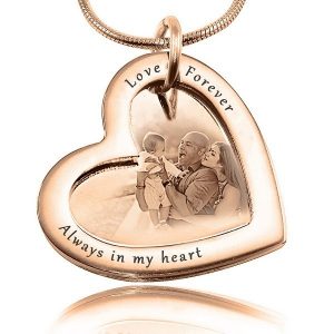 Love Forever Photo Necklace - Rose Gold