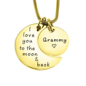 Moon and Back Necklace - Gold