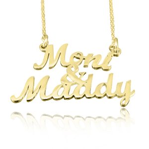Double Name Necklace - Gold