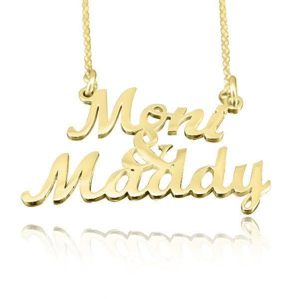 Double Name Necklace - Gold