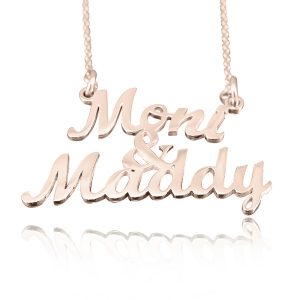 Double Name Necklace - Rose Gold