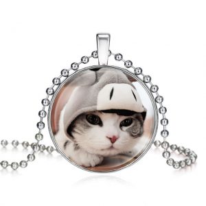 Cute Cat Glass Pendant